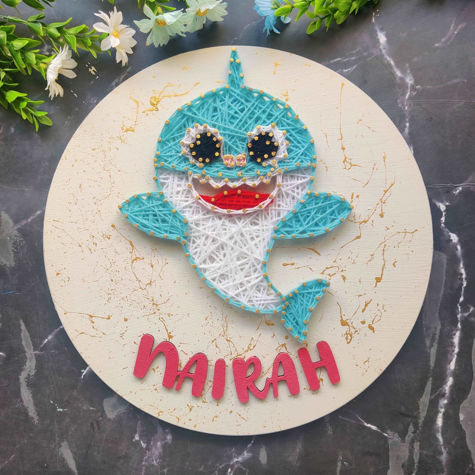 Baby Shark String Art Nameplate