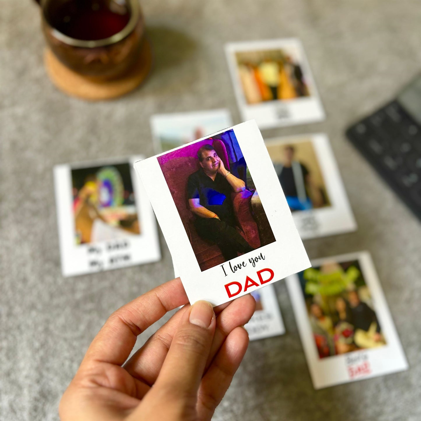 Classic Personalised Polaroid Magnets With Dad Quotes (Set Of 6)