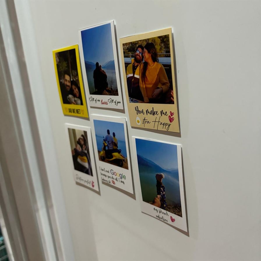 Classic Personalised Polaroid Magnets With Quotes (Set Of 6)