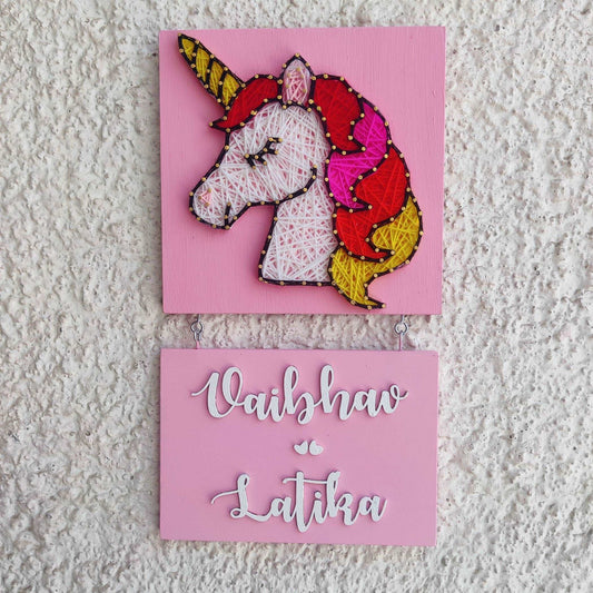 Pink Unicorn Nameplate