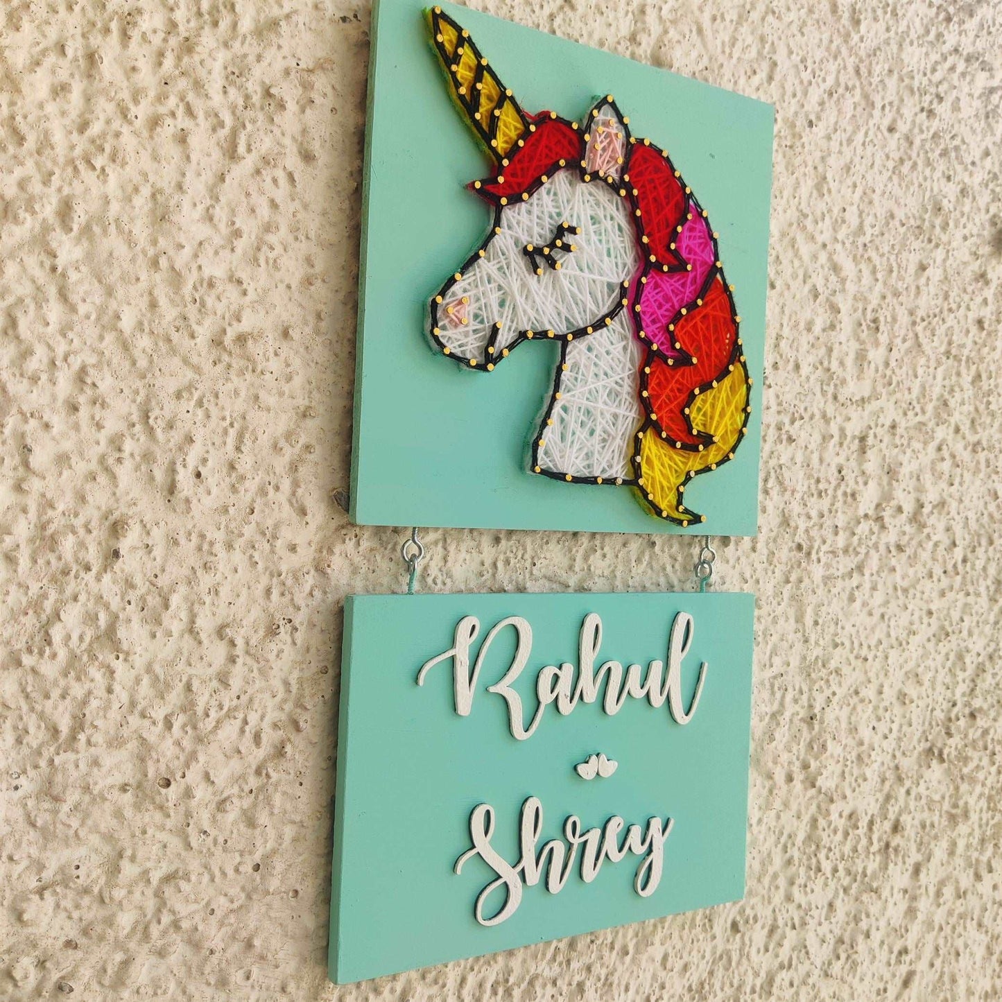 Aqua Unicorn Nameplate