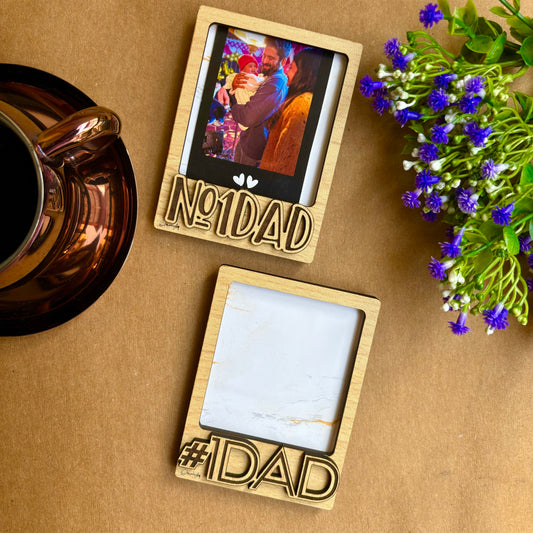 No 1 Dad Polaroid Magnet Frame Combo