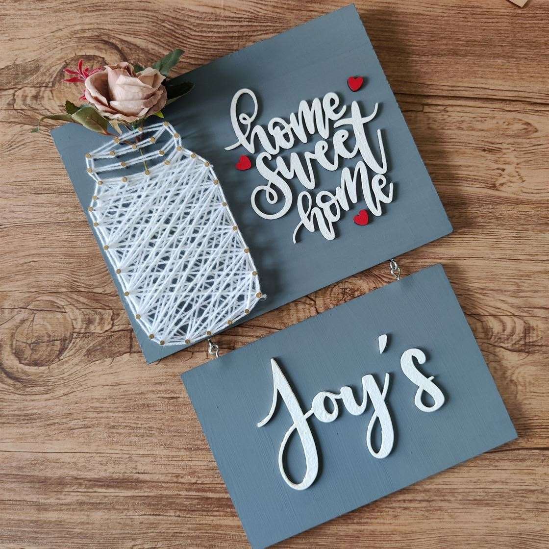 Home Sweet Home Mason Jar Nameplate