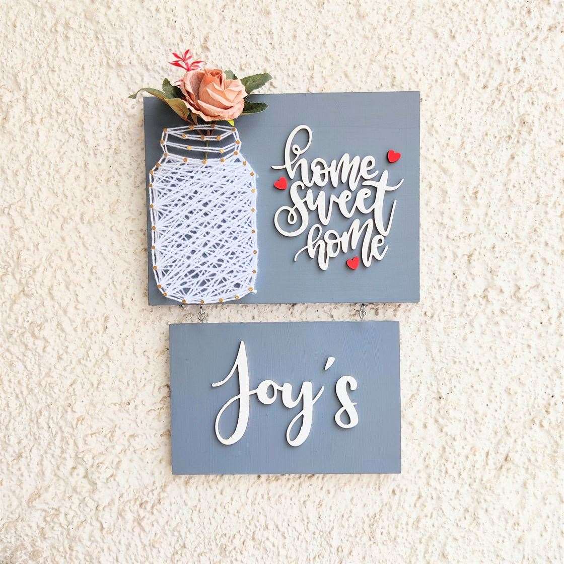 Home Sweet Home Mason Jar Nameplate