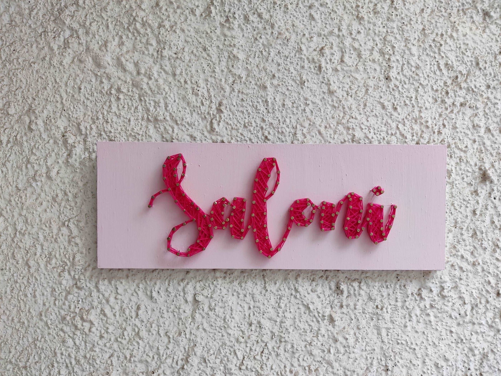 Baby Pink String Art Nameplate (Max 9 letters)