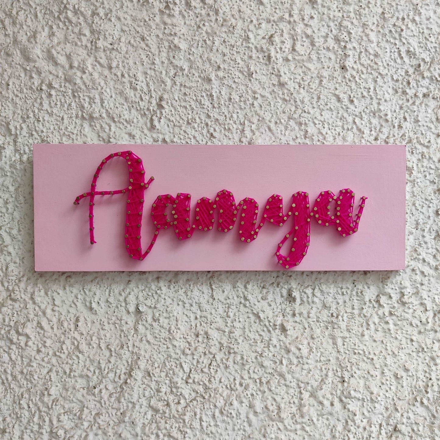 Baby Pink String Art Nameplate (Max 9 letters)