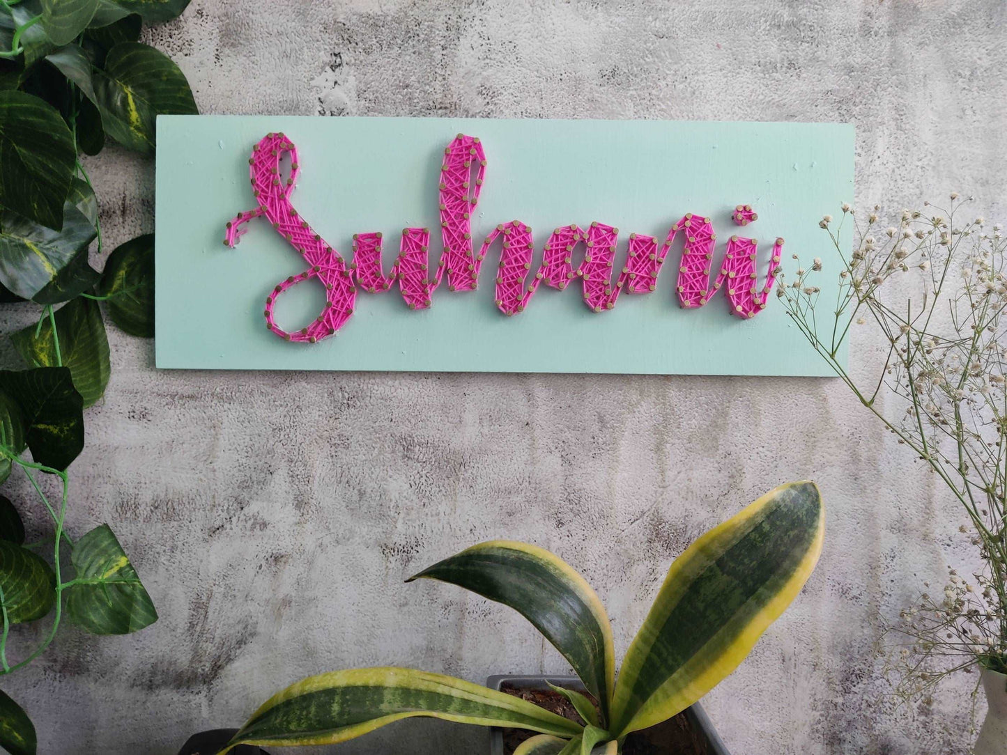 Aqua String Art Nameplate (Max 9 letters)