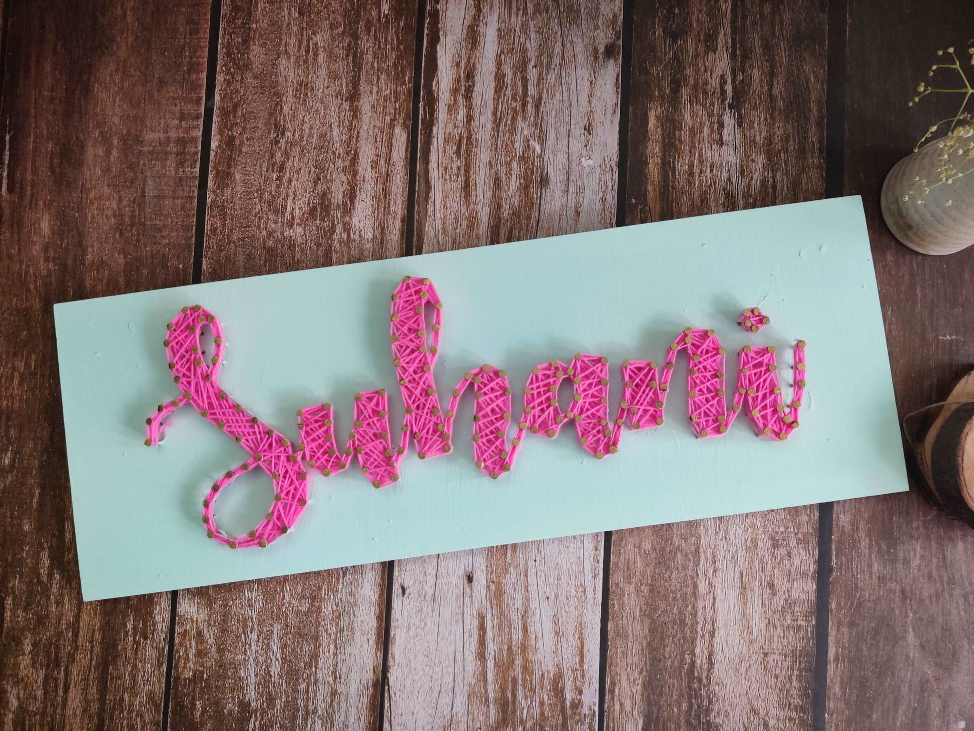 Aqua String Art Nameplate (Max 9 letters)