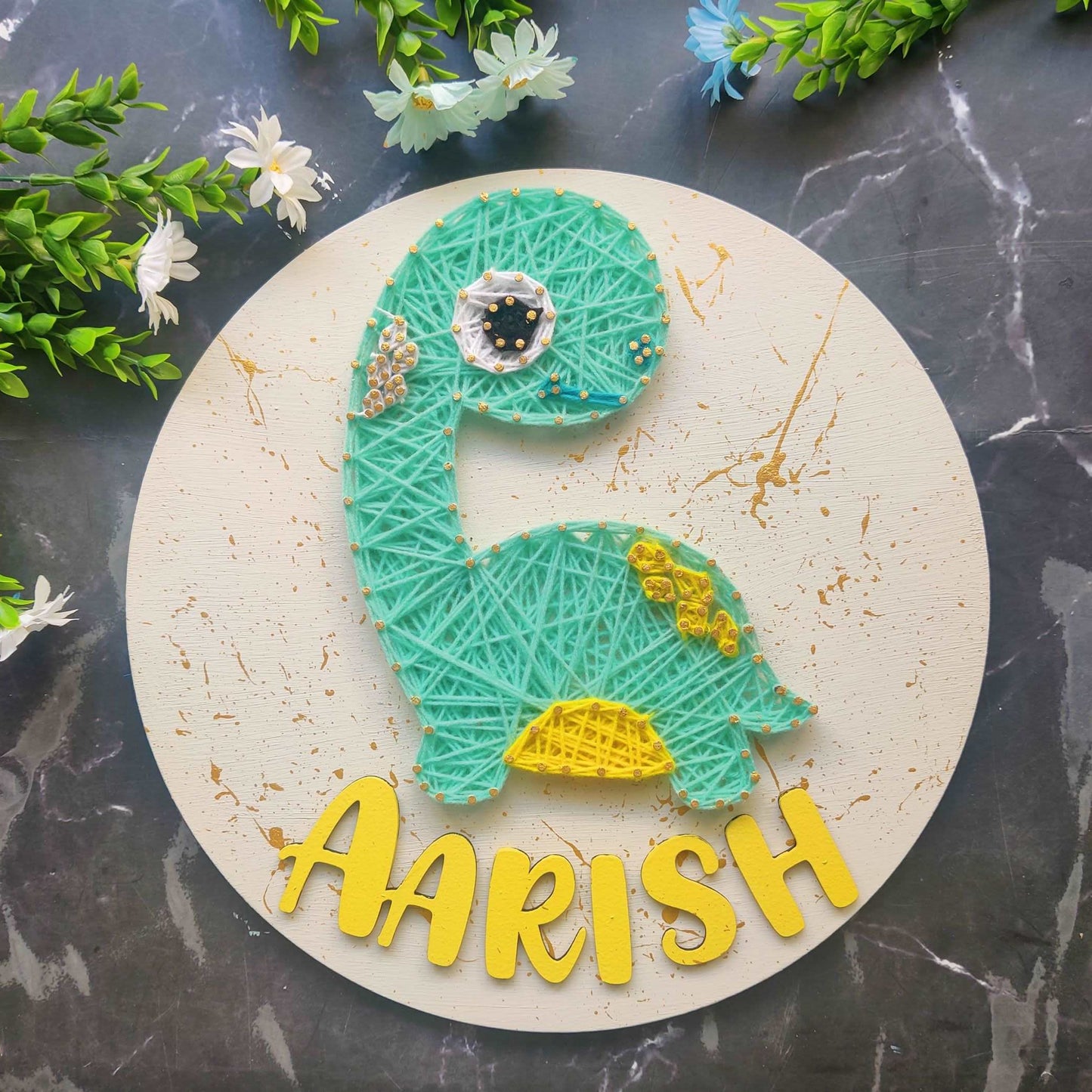 Little Dino String Art Nameplate