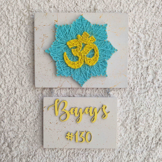 Om Flower Nameplate