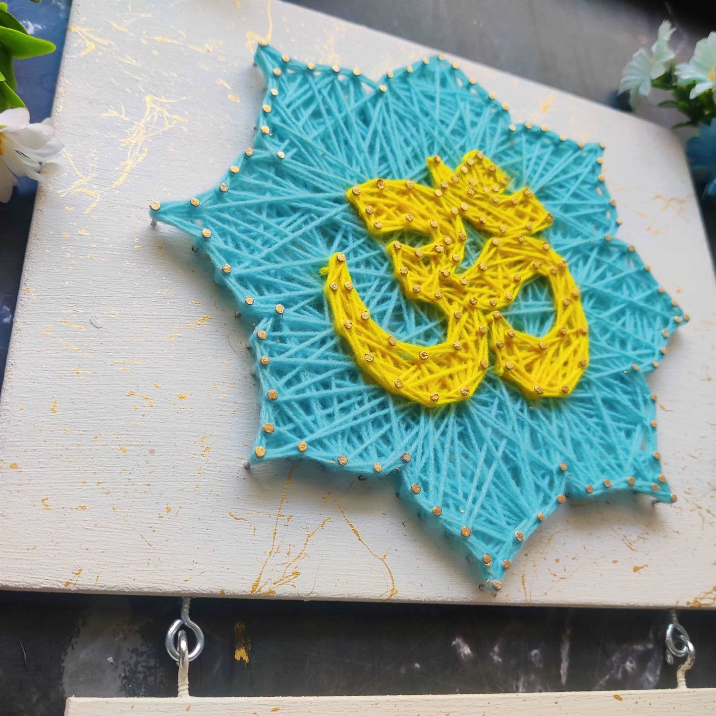 Om Flower Nameplate