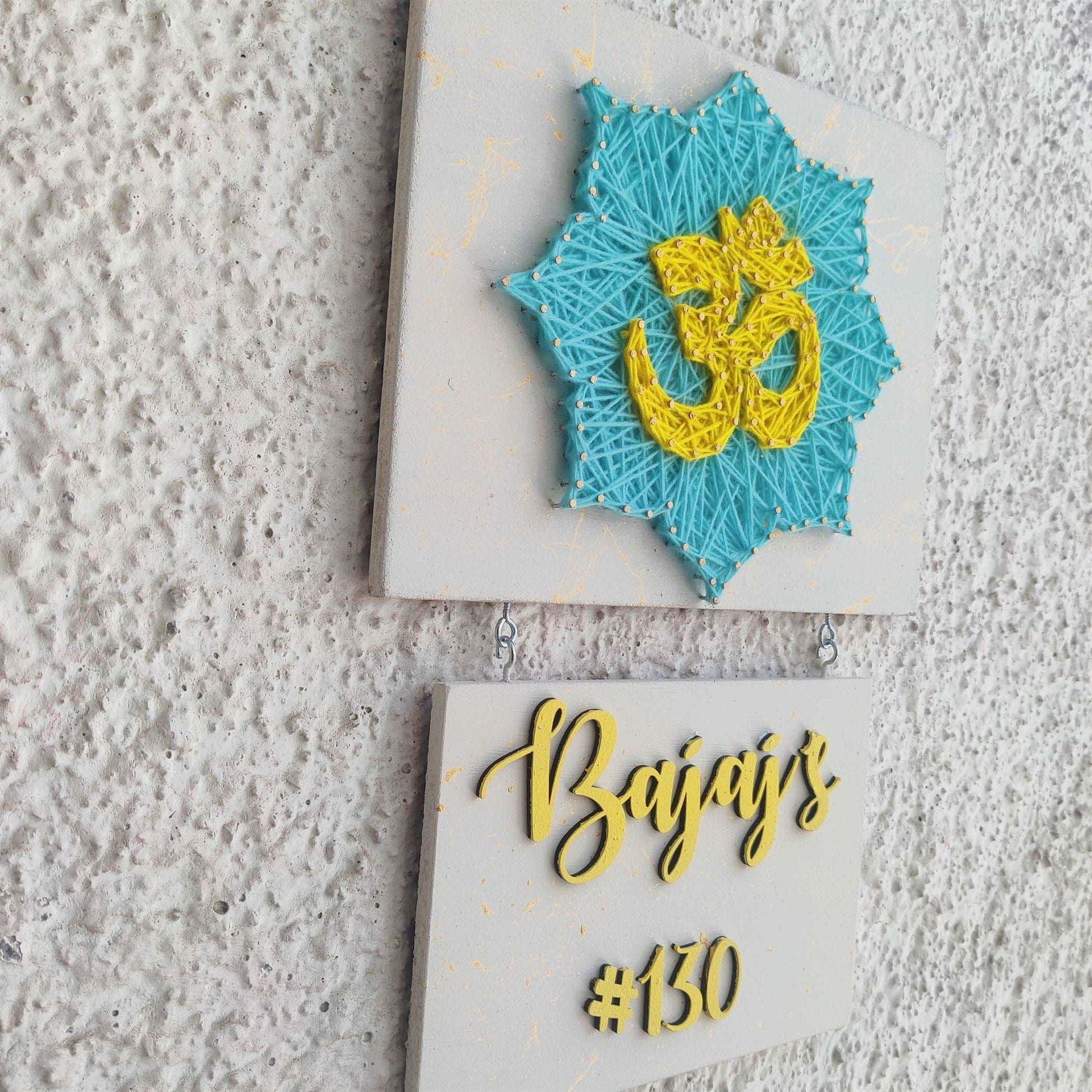 Om Flower Nameplate