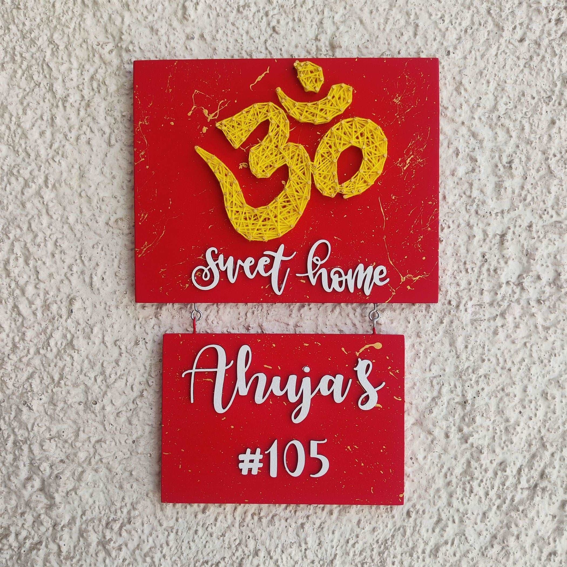 Om Sweet Home Nameplate