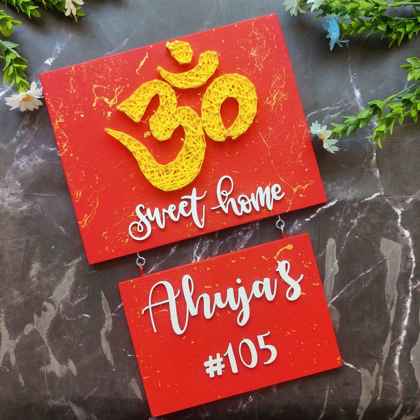 Om Sweet Home Nameplate