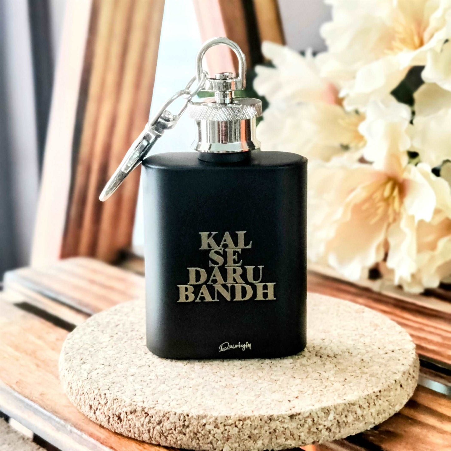 Kal Se Daaru Band 30ml Hipflask Keychain