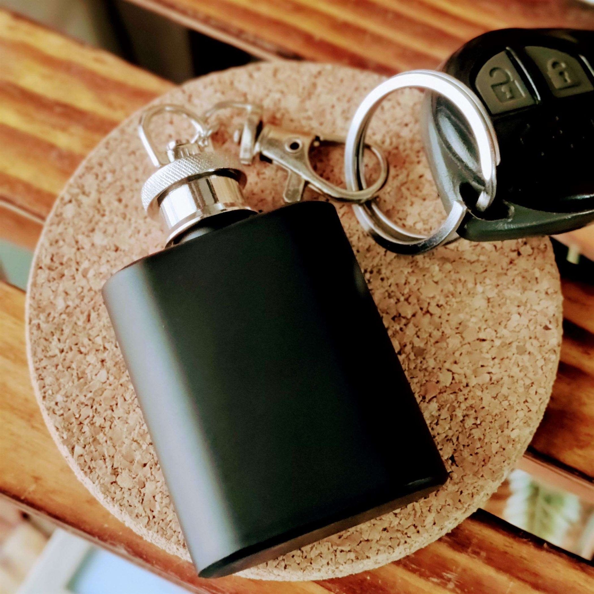 Gaadi Aaj Mei Chalaunga HipFlask Keychain