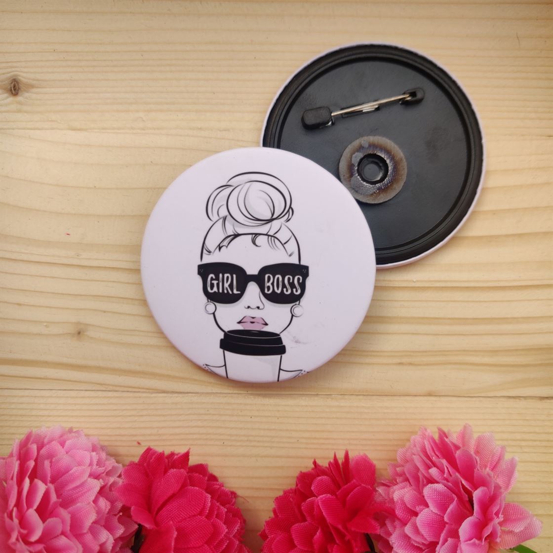 Girl Boss Coffee Badge Magnet