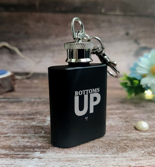 Bottoms Up 30ml HipFlask Keychain