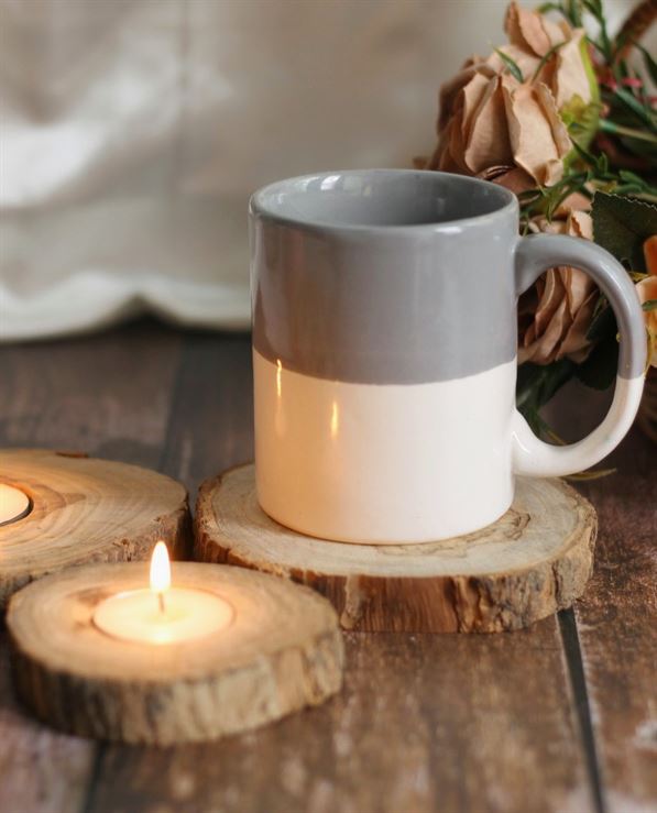 Natural Wooden Log Candles (Set Of 2)