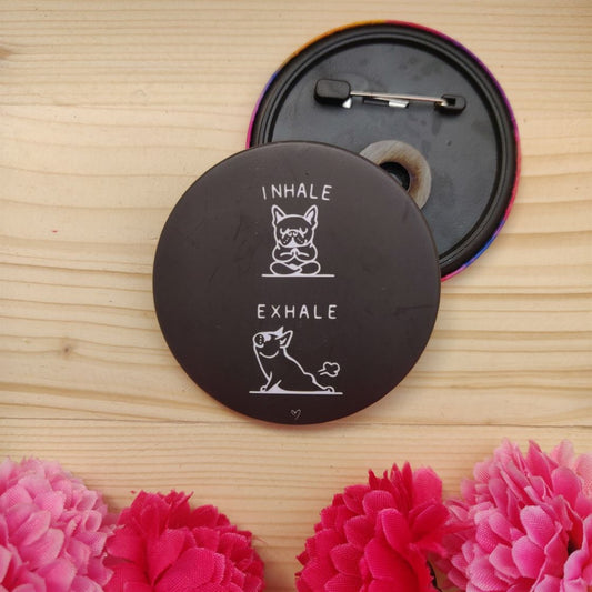 Inhale Exhale Panda Badge Magnet