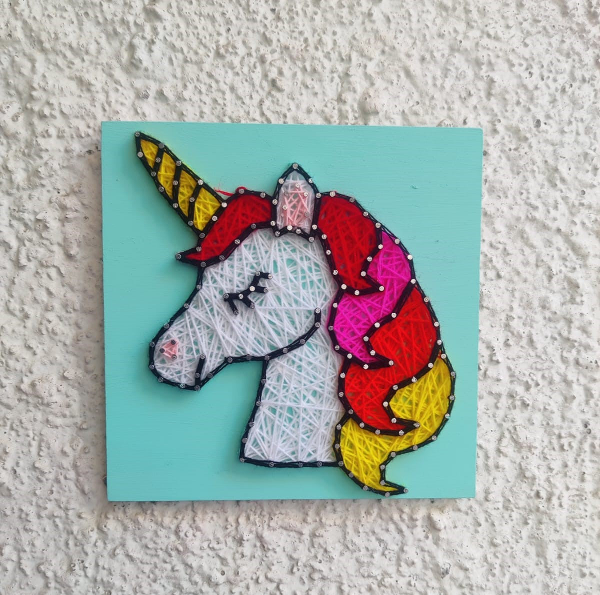 Unicorn String Art Aqua