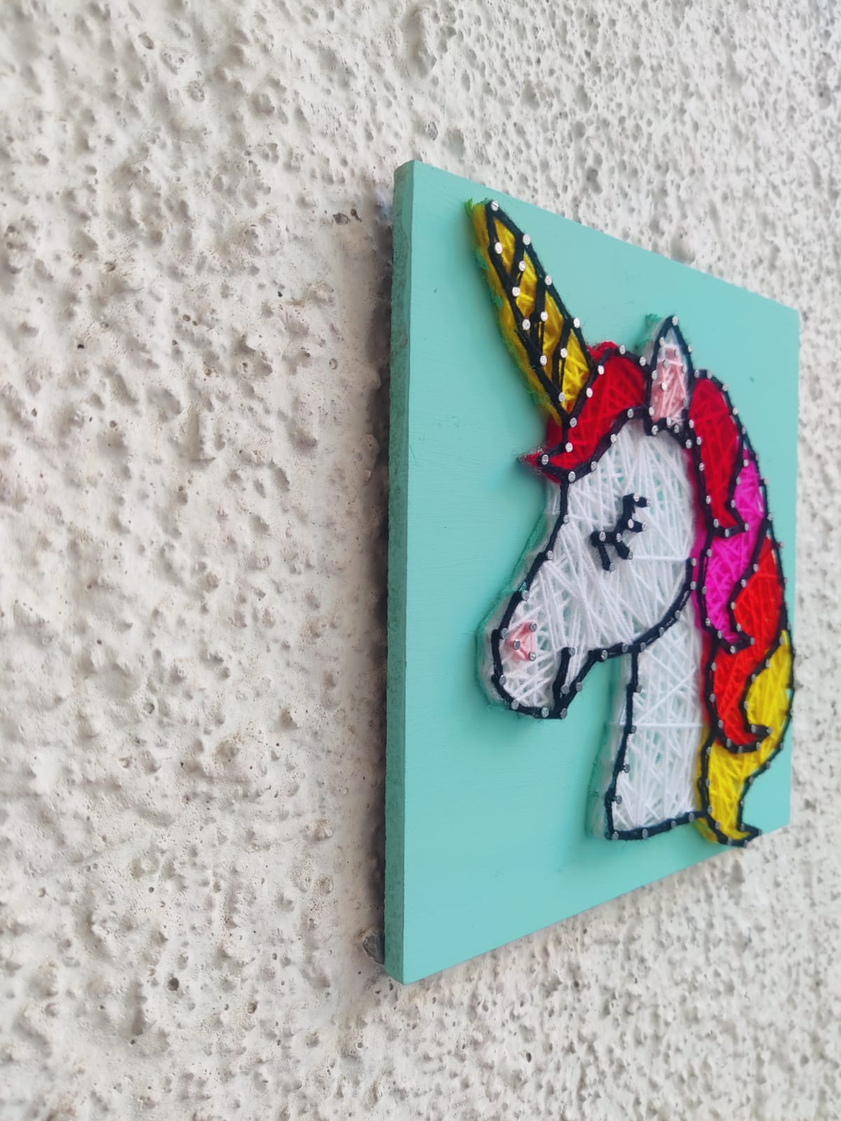 Unicorn String Art Aqua