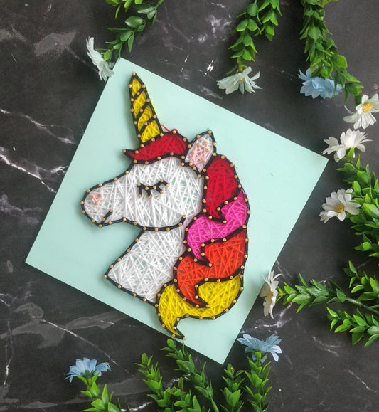 Unicorn String Art Aqua