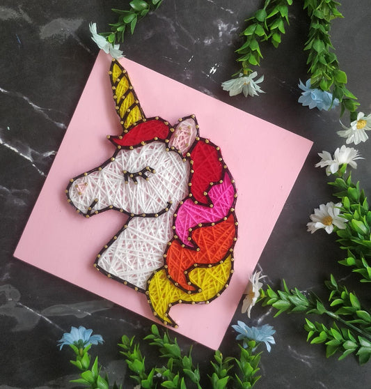 Unicorn String Art Pink